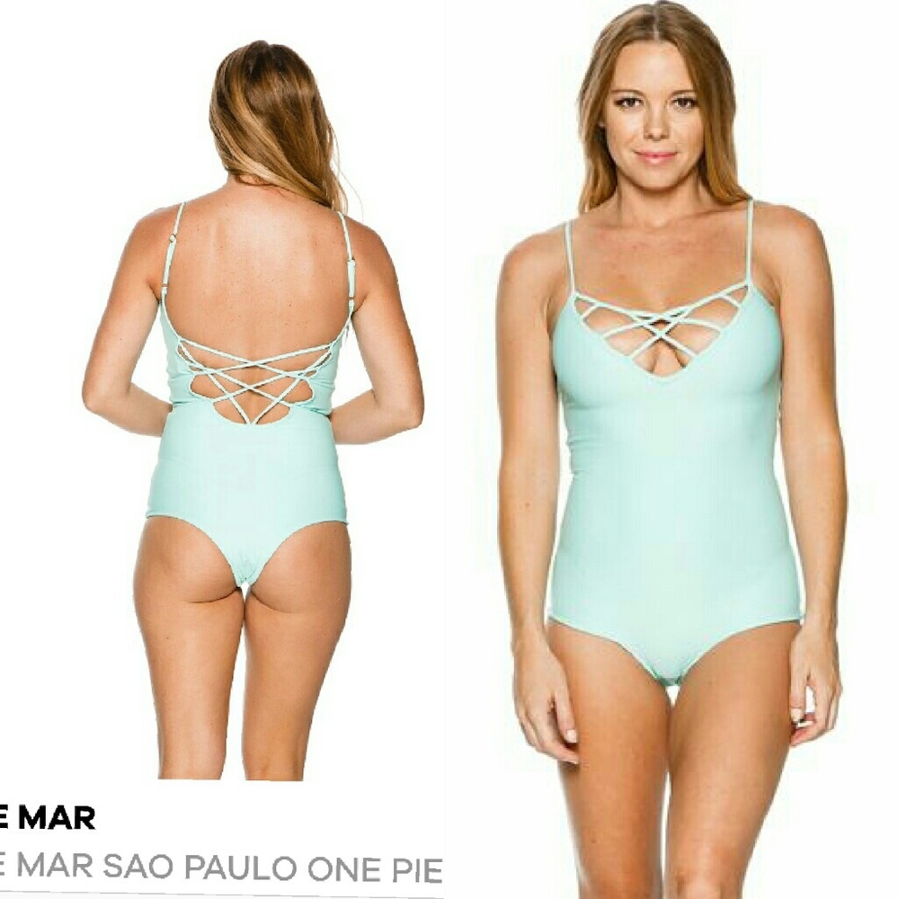 Issa de mar sao paulo one-piece mint green blue S